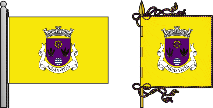 Bandeira e estandarte da antiga freguesia de Águas Vivas - Águas Vivas former civil parish, flag and banner
