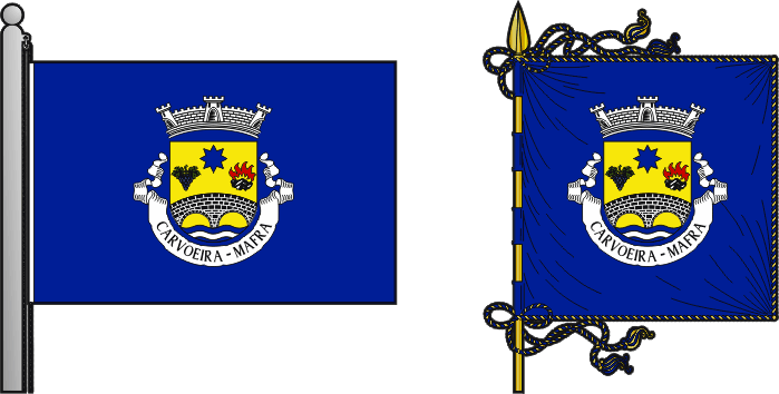 Bandeira e estandarte da freguesia de Carvoeira - Carvoeira civil parish, flag and banner