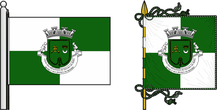 Bandeira e estandarte da União das freguesias de Enxara do Bispo, Gradil e Vila Franca do Rosário - Enxara do Bispo, Gradil and Vila Franca do Rosário civil parishes union flag and banner
