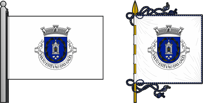Bandeira e estandarte da antiga freguesia de Santo Estêvão das Galés - Santo Estêvão das Galés former civil parish, flag and banner