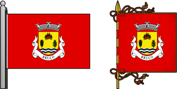 Bandeira e estandarte da freguesia de Bruçó - Bruçó civil parish, flag and banner