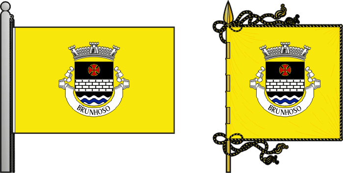 Bandeira e estandarte da freguesia de Brunhoso - Brunhoso civil parish, flag and banner