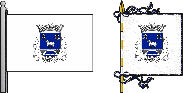 Bandeira e estandarte da freguesia de Meirinhos - Meirinhos civil parish, flag and banner