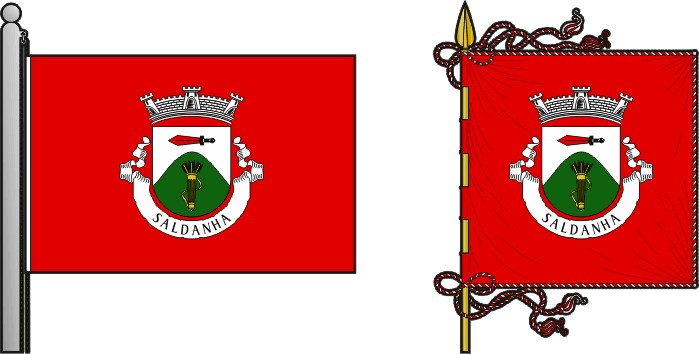 Bandeira e estandarte da freguesia de Saldanha - Saldanha civil parish, flag and banner Bandeira e estandarte da freguesia de Saldanha - Saldanha civil parish, flag and banner