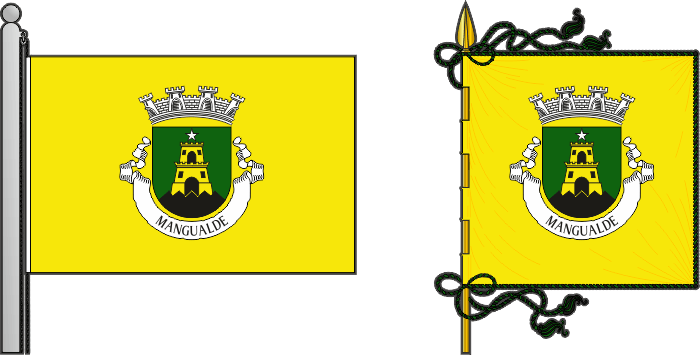 Bandeira e estandarte do Município de Mangualde - Mangualde municipal flag and banner