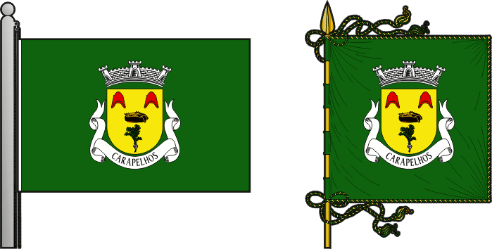 Bandeira e estandarte da freguesia de Carapelhos - Carapelhos civil parish, flag and banner