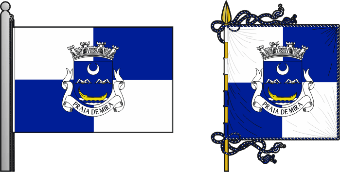 Bandeira e estandarte da freguesia de Praia de Mira - Praia de Mira civil parish, flag and banner Bandeira e estandarte da freguesia de Praia de Mira - Praia de Mira civil parish, flag and banner