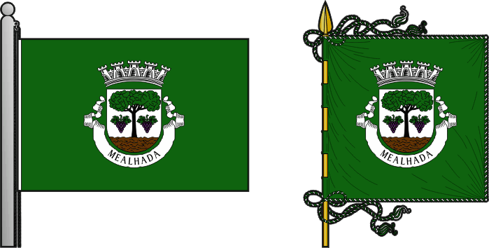 Bandeira e estandarte do Município da Mealhada - Mealhada municipal flag and banner