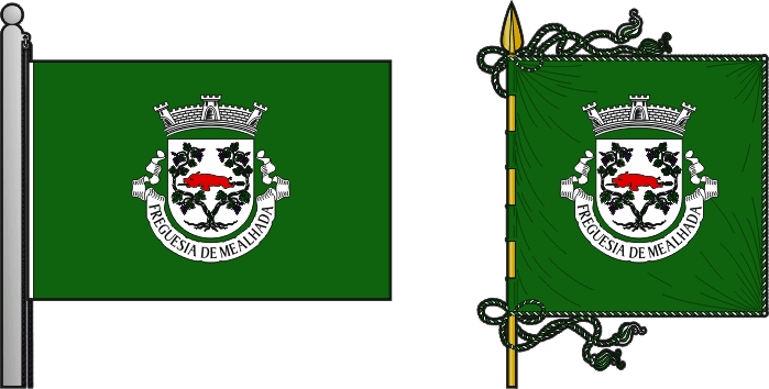 Bandeira e estandarte da antiga freguesia da Mealhada - Mealhada former civil parish, flag and banner