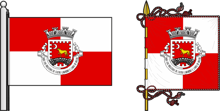 Bandeira e estandarte da União das freguesias de Castro Laboreiro e Lamas de Mouro - Castro Laboreiro and Lamas de Mouro civil parishes union flag and banner