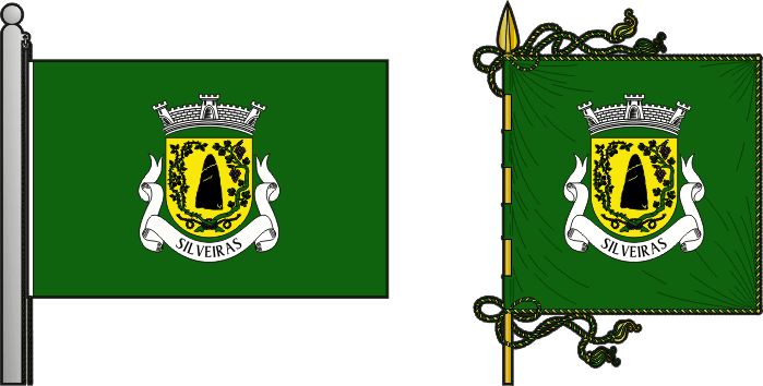 Bandeira e estandarte da antiga freguesia de Silveiras - Silveiras former civil parish, flag and banner
