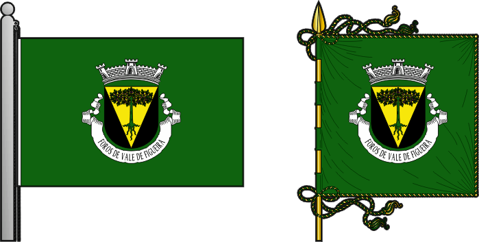 Bandeira e estandarte da freguesia de Foros de Vale de Figueira - Foros de Vale de Figueira civil parish, flag and banner Bandeira e estandarte da freguesia de Foros de Vale de Figueira - Foros de Vale de Figueira civil parish, flag and banner