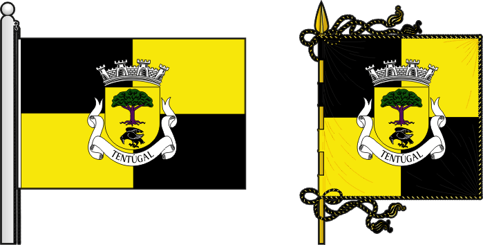 Bandeira e estandarte da freguesia de Tentúgal - Tentúgal civil parish, flag and banner