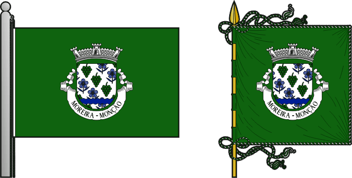 Bandeira e estandarte da freguesia de Moreira - Moreira civil parish, flag and banner