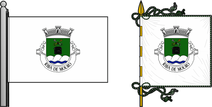 Bandeira e estandarte da freguesia de Riba de Mouro - Riba de Mouro civil parish, flag and banner