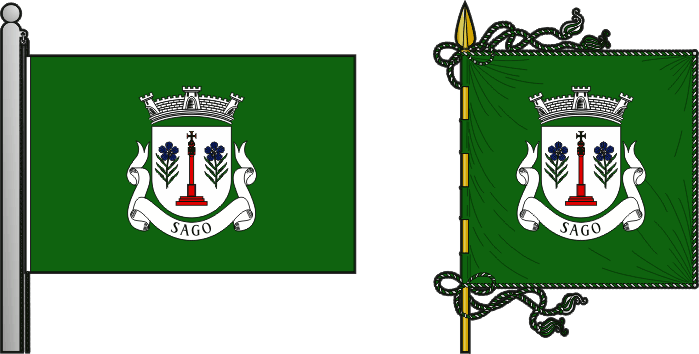 Bandeira e estandarte da antiga freguesia de Sago - Sago former civil parish, flag and banner Bandeira e estandarte da antiga freguesia de Sago - Sago former civil parish, flag and banner