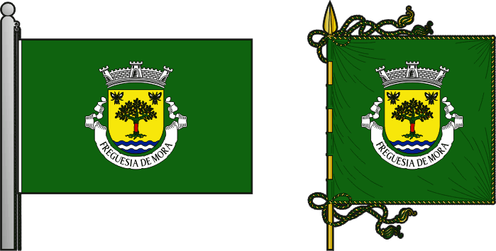 Bandeira e estandarte da freguesia de Mora - Mora civil parish, flag and banner
