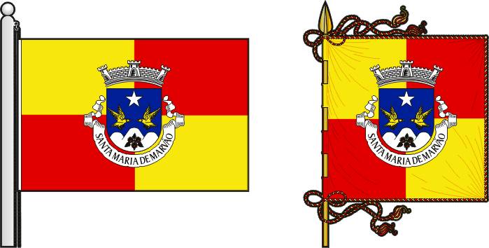 Bandeira e estandarte da freguesia de Santa Maria de Marvão - Santa Maria de Marvão civil parish, flag and banner