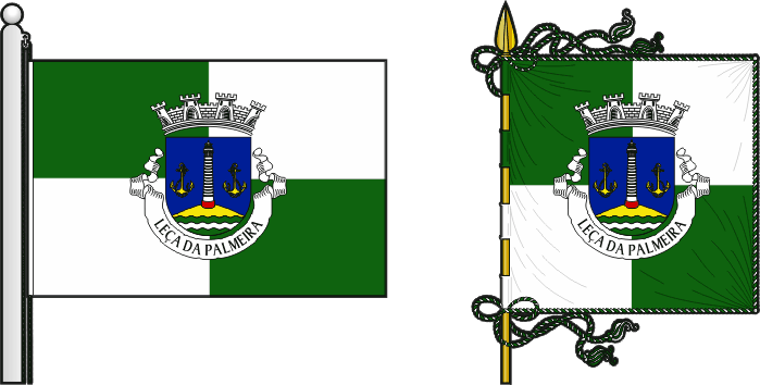 Bandeira e estandarte da antiga freguesia de Leça da Palmeira - Leça da Palmeira former civil parish, flag and banner