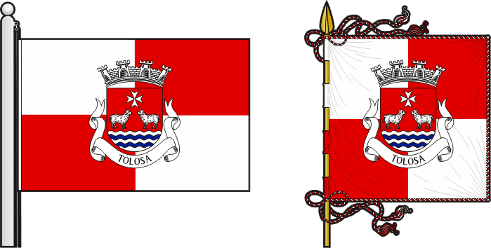 Bandeira e estandarte da freguesia de Tolosa - Tolosa civil parish, flag and banner Bandeira e estandarte da freguesia de Tolosa - Tolosa civil parish, flag and banner