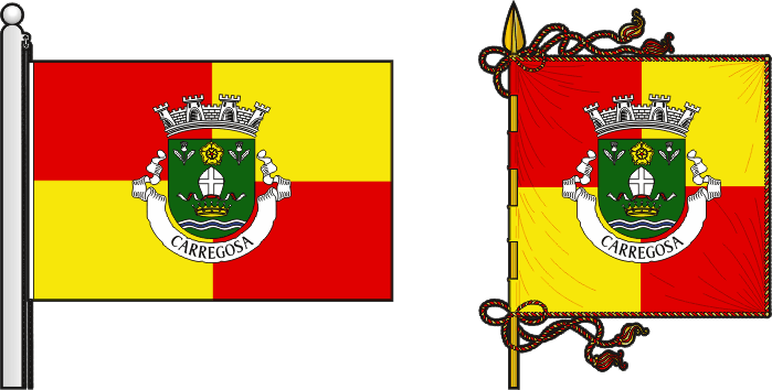 Bandeira e estandarte da freguesia de Carregosa - Carregosa civil parish, flag and banner