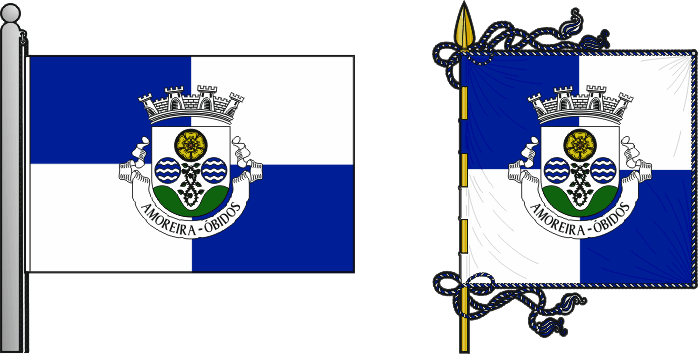 Bandeira e estandarte da freguesia de Amoreira - Amoreira civil parish, flag and banner