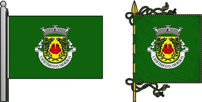 Bandeira e estandarte da freguesia de São Martinho das Amoreiras - São Martinho das Amoreiras civil parish, flag and banner