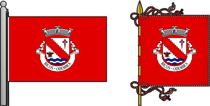 Bandeira e estandarte da antiga freguesia de Bicos - Bicos former civil parish, flag and banner