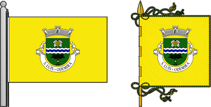 Bandeira e estandarte da freguesia de São Luís - São Luís civil parish, flag and banner