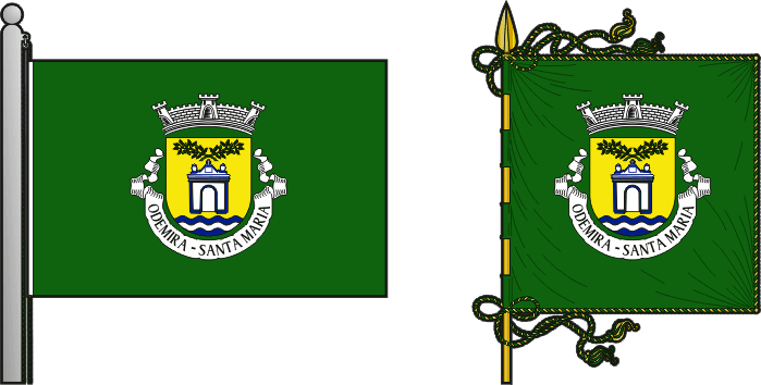 Bandeira e estandarte da antiga freguesia de Odemira (Santa Maria) - Odemira (Santa Maria) former civil parish, flag and banner