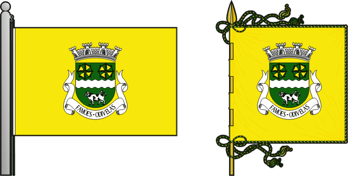 Bandeira e estandarte da antiga freguesia de Famões - Famões former civil parish, flag and banner