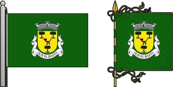 Bandeira e estandarte da antiga freguesia de Olival Basto - Olival Basto former civil parish, flag and banner Bandeira e estandarte da antiga freguesia de Olival Basto - Olival Basto former civil parish, flag and banner