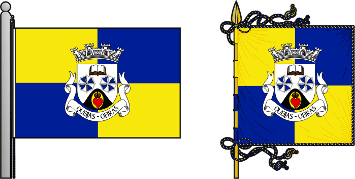 Bandeira e estandarte da antiga freguesia de Queijas - Queijas former civil parish, flag and banner