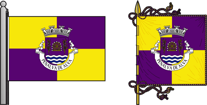 Bandeira e estandarte da antiga freguesia de Penalva de Alva - Penalva de Alva former civil parish, flag and banner