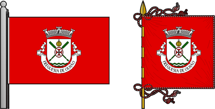 Bandeira e estandarte da freguesia de Olhão - Olhão civil parish, flag and banner