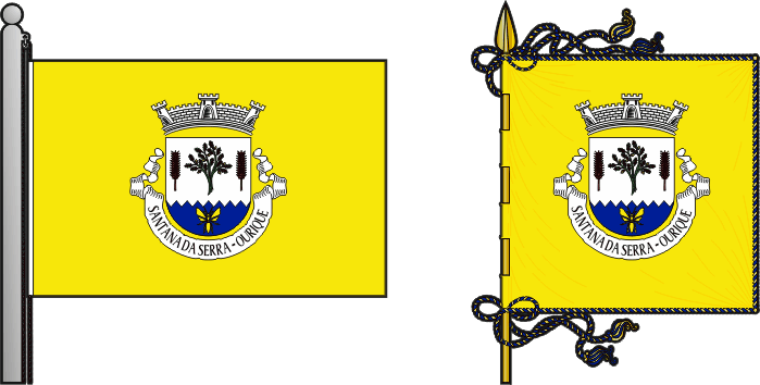 Bandeira e estandarte da freguesia de Santana da Serra - Santana da Serra civil parish, flag and banner Bandeira e estandarte da freguesia de Santana da Serra - Santana da Serra civil parish, flag and banner