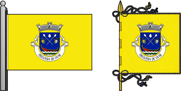 Bandeira e estandarte da antiga freguesia de Ovar - Ovar former civil parish, flag and banner Bandeira e estandarte da antiga freguesia de Ovar - Ovar former civil parish, flag and banner