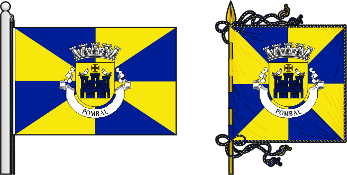 Bandeira e estandarte do Município de Pombal - Pombal municipal flag and banner