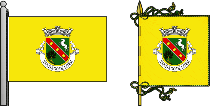 Bandeira e estandarte da antiga freguesia de Santiago de Litém - Santiago de Litém former civil parish, flag and banner