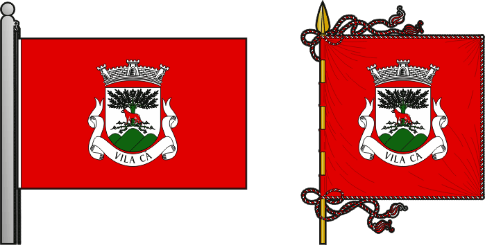 Bandeira e estandarte da freguesia de Vila Cã - Vila Cã civil parish, flag and banner