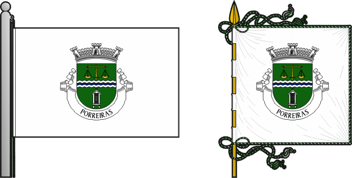 Bandeira e estandarte da antiga freguesia de Porreiras - Porreiras former civil parish, flag and banner