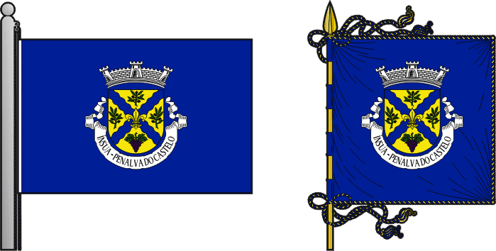 Bandeira e estandarte da freguesia de Ínsua - Ínsua civil parish, flag and banner Bandeira e estandarte da freguesia de Ínsua - Ínsua civil parish, flag and banner