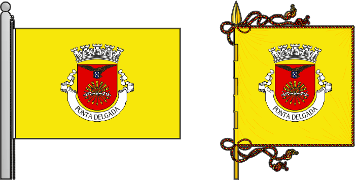 Bandeira e estandarte do Município de Ponta Delgada - Ponta Delgada municipal flag and banner