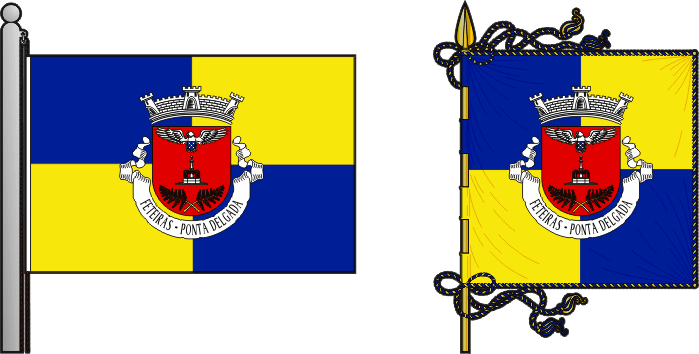 Bandeira e estandarte da freguesia de Feteiras - Feteiras civil parish, flag and banner