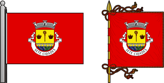 Bandeira e estandarte da freguesia de Sete Cidades - Sete Cidades civil parish, flag and banner Bandeira e estandarte da freguesia de Sete Cidades - Sete Cidades civil parish, flag and banner