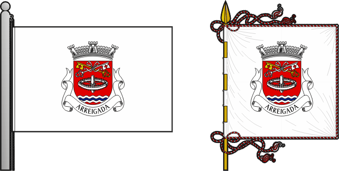 Bandeira e estandarte da antiga freguesia de Arreigada - Arreigada former civil parish, flag and banner