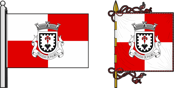 Bandeira e estandarte da freguesia de Palmela - Palmela civil parish, flag and banner Bandeira e estandarte da freguesia de Palmela - Palmela civil parish, flag and banner