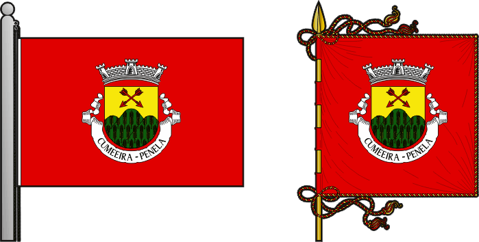 Bandeira e estandarte da freguesia de Cumeeira - Cumeeira civil parish, flag and banner