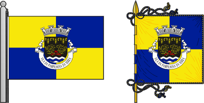 Bandeira e estandarte do Município de Pampilhosa da Serra - Pampilhosa da Serra municipal flag and banner