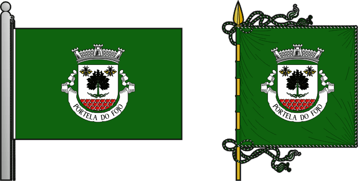 Bandeira e estandarte da antiga freguesia de Portela do Fojo - Portela do Fojo former civil parish, flag and banner Bandeira e estandarte da antiga freguesia de Portela do Fojo - Portela do Fojo former civil parish, flag and banner
